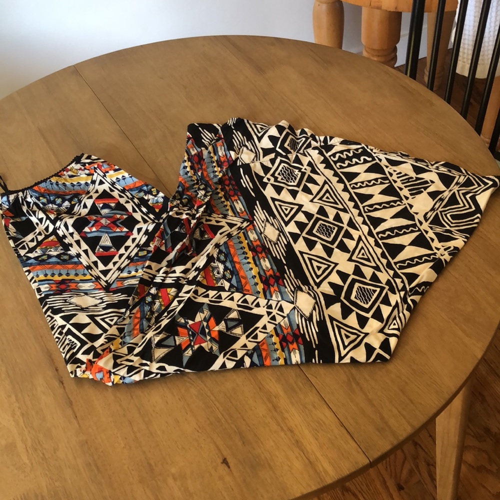 Nostalgia, maxi skirt, multi colored pattern, size small